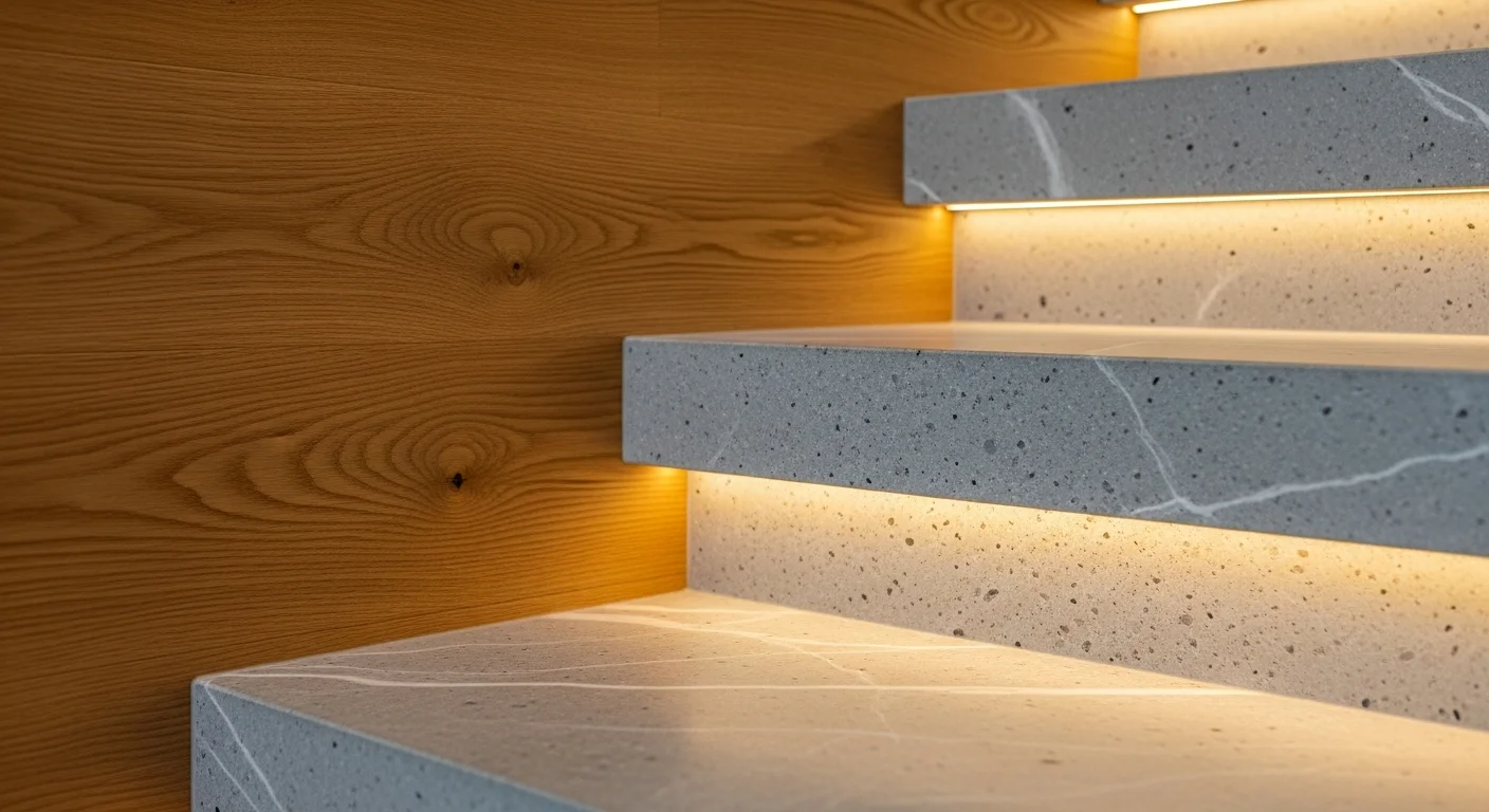Treppenmaterialien - Holz und Stein